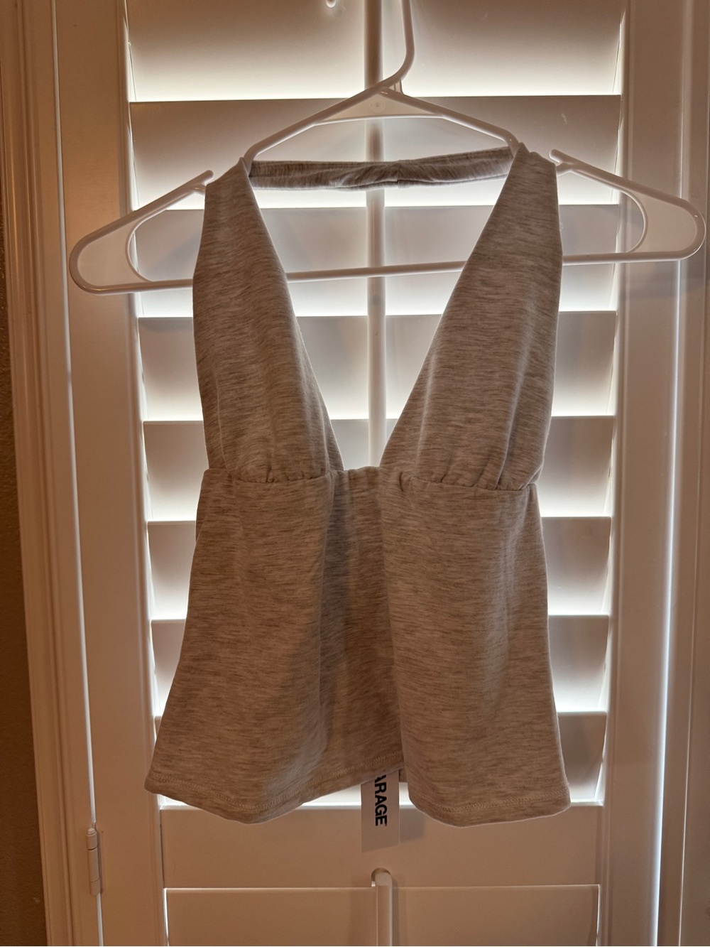 Grey V-Neck Sleeveless Women’s Top